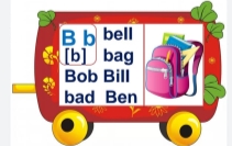 Возможно, это изображение в мультипликационном стиле (транспортное средство и текст «695 $24% 17:44 noй3A 4иTaHHR Π... 006 B b bell [b] bag Bob Bill badBen bad Ben Cc cat [k] can car clock cold clap»)